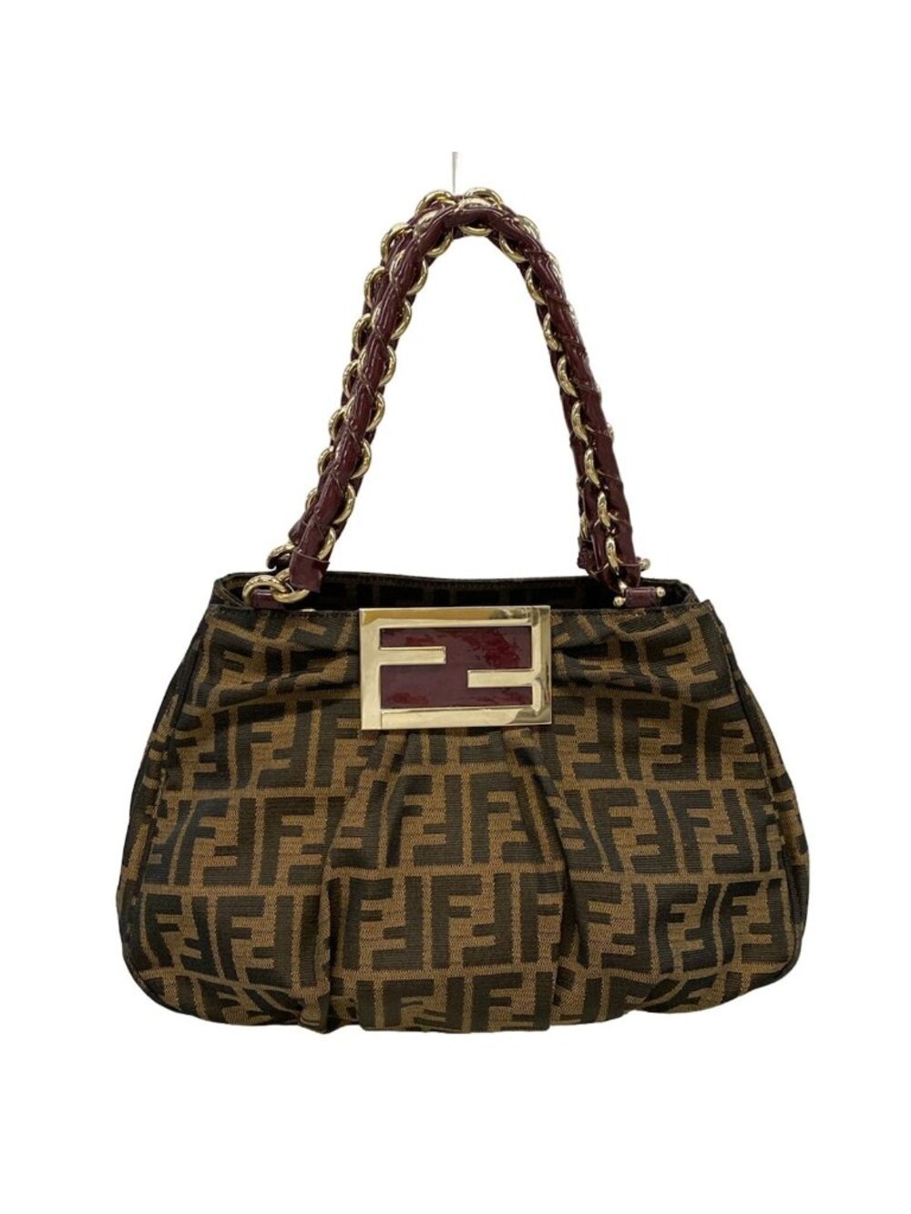Fendi Handbag Zucca Mia Brown